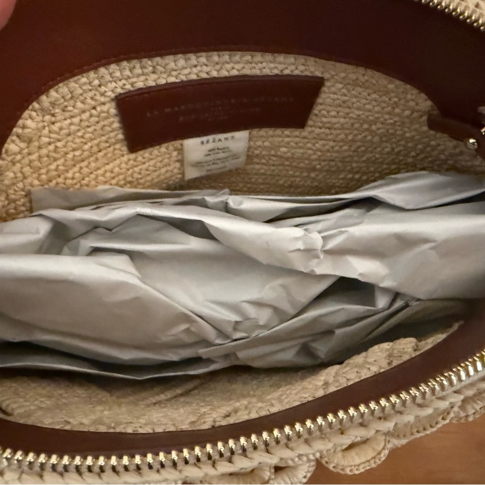 NWT Sezane Cream Woven Shoulder Bag - Picture 5 of 7